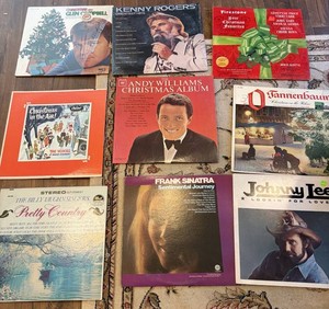 Vintage Christmas & Country Vinyl Record Mixed Lot, 9 Total
