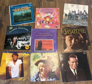 Mixed Lot of Vintage Vinyl Lps - Andy Gibb, John Denver, Doors & Nat King Cole, 9 Total
