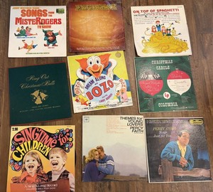 Childrens & Christmas Vinyl Record Mixed Lot, 9 Total