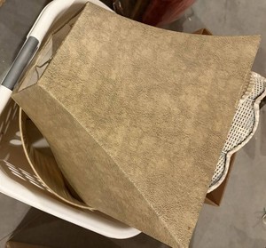 Woven Storage Basket With Leather Lampshade