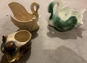 Ceramic Swan by Artist McCoy & Duck Planters