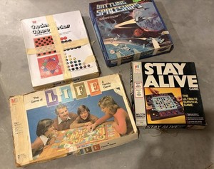 Vintage Milton Bradley Original Board Games, 4 Total