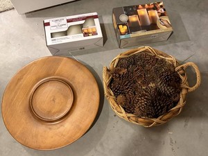 Sarah Peyton Home & Inglow Flameless LED Candle Sets & Wooden Handcarved Lazy Susan Mixed Lot