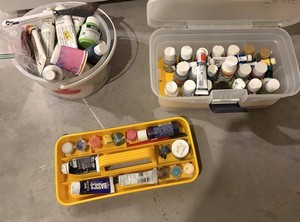Acrylic Paints & Painting Tools for Artist Mixed Lot