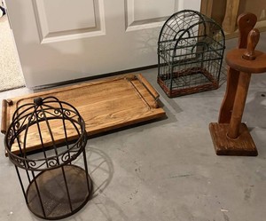 Birdcage Stands, Basket & Serving Tray