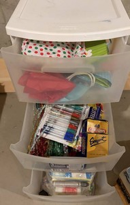 Mixed Craft Supplies & Gift Bags with 3 Compartment Storage Container