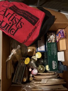 Craft Supply Lot - Oil Paint Sets, Brushes, Pencils & Ornaments for Artist