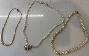 Pearl Style Necklaces, 3 Total