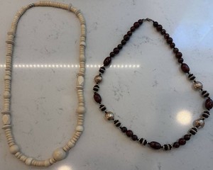 Wood Bead Necklace, 2 Total