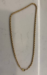 Gold Tone Rope Chain Necklace
