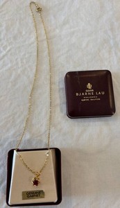 Bjarne Lau Genuine Garnet Necklace in Box From Norway