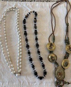 Assorted Beaded Statement Necklaces, 3 Total