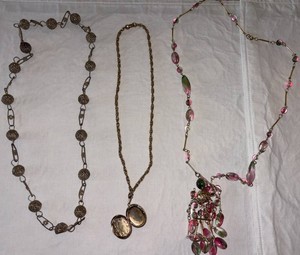 Mixed Beaded Necklaces, 3 Total