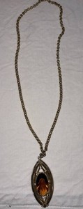 Amber Stone Pendant Necklace