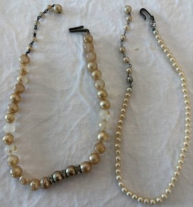 Beaded Pearl Style Necklaces, 2 Total