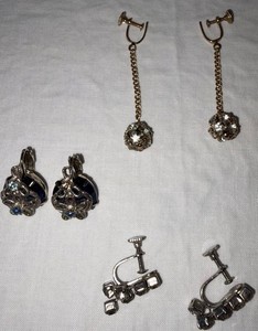 Costume Earrings, 3 Pairs