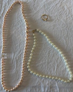 Pearl Necklaces & Ring Jewelry Set, 3 Total