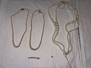 Pearl Necklace Strand Grouping, 3 Total