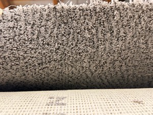 Approx. 12 x 47 Mohawk Gray Multi-Tone Plush Carpet Remnant