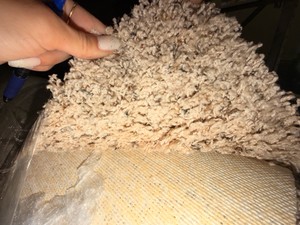 Approx. 12 x 18 Speckled Beige Plush Carpet Remnant