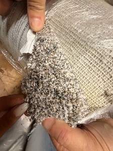 Approx. 12 x 16 Gray & Cream Flecked Plush Carpet Remnant