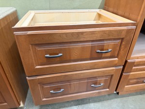 Cherry Finish 2-Drawer Kitchen Base Cabinet