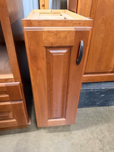 Cherry Finish Pull-Out Spice Rack Base Cabinet - Single Door