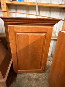 Cherry Finish Single-Door Wall Cabinet