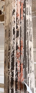 Approx. 62 x 92 Modern Area Rug  Gray, Ivory & Coral Abstract Pattern