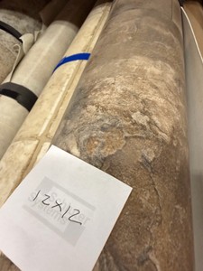 Approx. 12 x 12 Brown Stone-Look Vinyl Flooring Remnant
