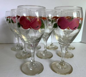 Franciscan Apple Wine Glasses 7 Tall (Lot of 9)