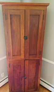 Antique Primitive Wood Storage Cabinet 30 X 15 X 83 in