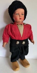 Antique German Walking Composition Doll 14 in