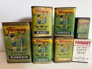 Vintage Fairway Brand Spice Tins (Lot of 7)