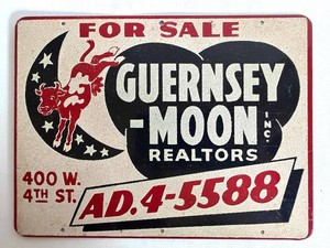 Vintage Guernsey-Moon Realtors Advertising Sign