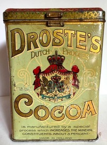 Vintage Drostes Cocoa Tin 8 in Tall