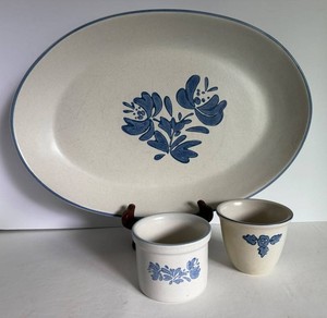 Pfaltzgraff Yorktowne Platter With Cups & Pitcher (Lot of 4)