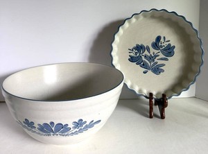Vintage Pfaltzgraff Yorktown Dough Bowl & Quiche Plate