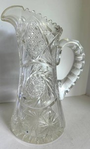 Antique American Brilliant Period Cut Glass Pitcher