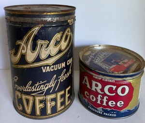 Vintage Arco Coffee Tins (Lot of 2)