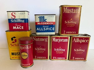 Vintage Shilling & McCormick Spice Tins (Lot of 8)