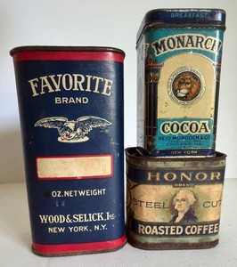 Vintage Favorite, Monarch & Honor Advertising Tins (Lot of 3)