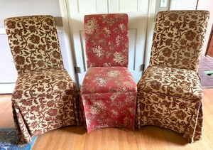 Upholstered Floral Chairs (Set of 3)