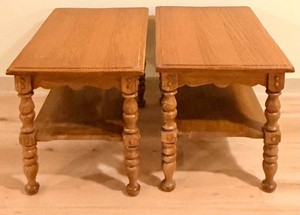 Vintage Wood End Tables Set of 2