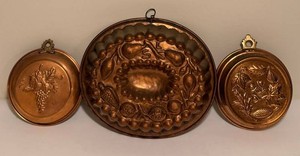 Embossed Copper-Tone Wall Plaques (Lot of 3)