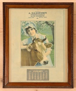 Vintage 1919 a. Haagensen Advertising Calendar Framed Print