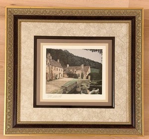 Tom Caldwell - Chateau on Pond - Signed Framed Lithograph