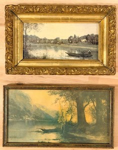 Vintage Framed Landscape Prints (Lot of 2) Featuring Through Winding Hills art print by Chandler