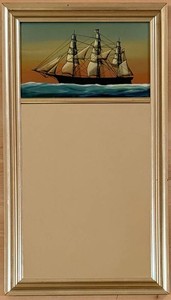 Framed Ship Painting Mirror