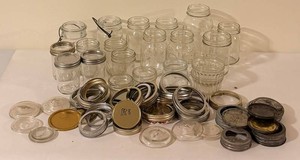 Vintage Mason Jar Mixed Lot With Lids & Bands